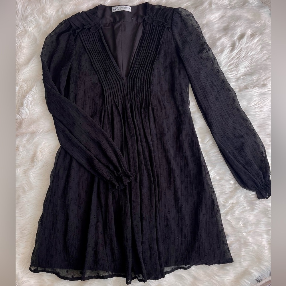 Zara Women’s Dress, Black, Size S, Polyester, Good Condition.